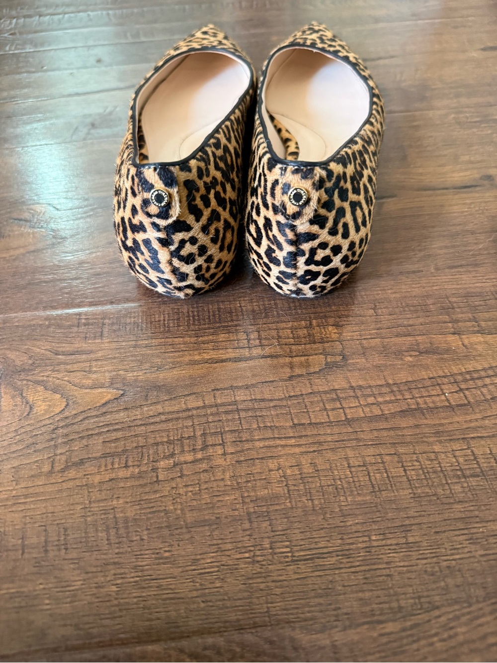 Cole Haan Leopard-Print Pointed Toe Flats - Tan and Black - Picture 3 of 5